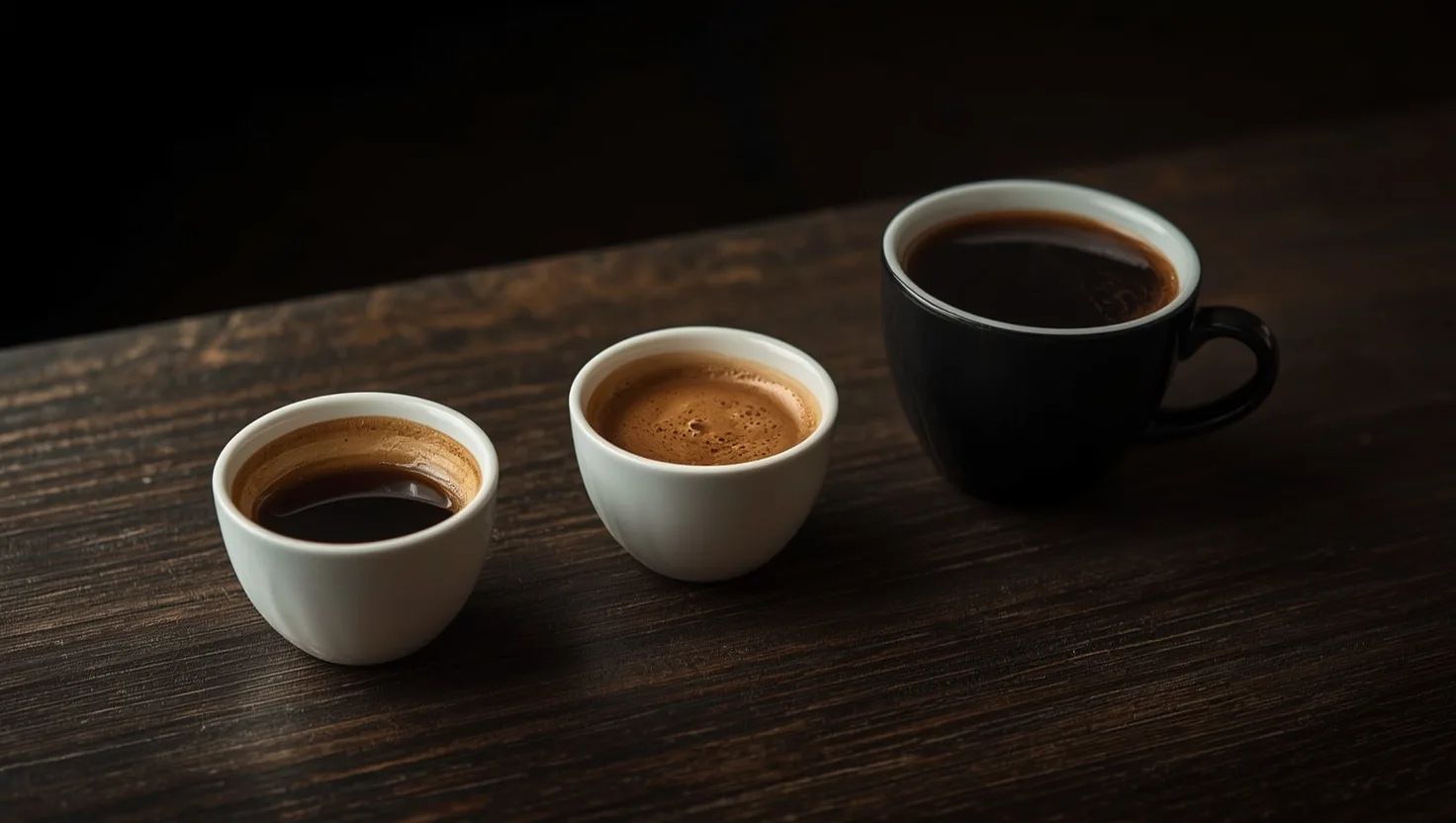 Espresso und schwarze Kaffees